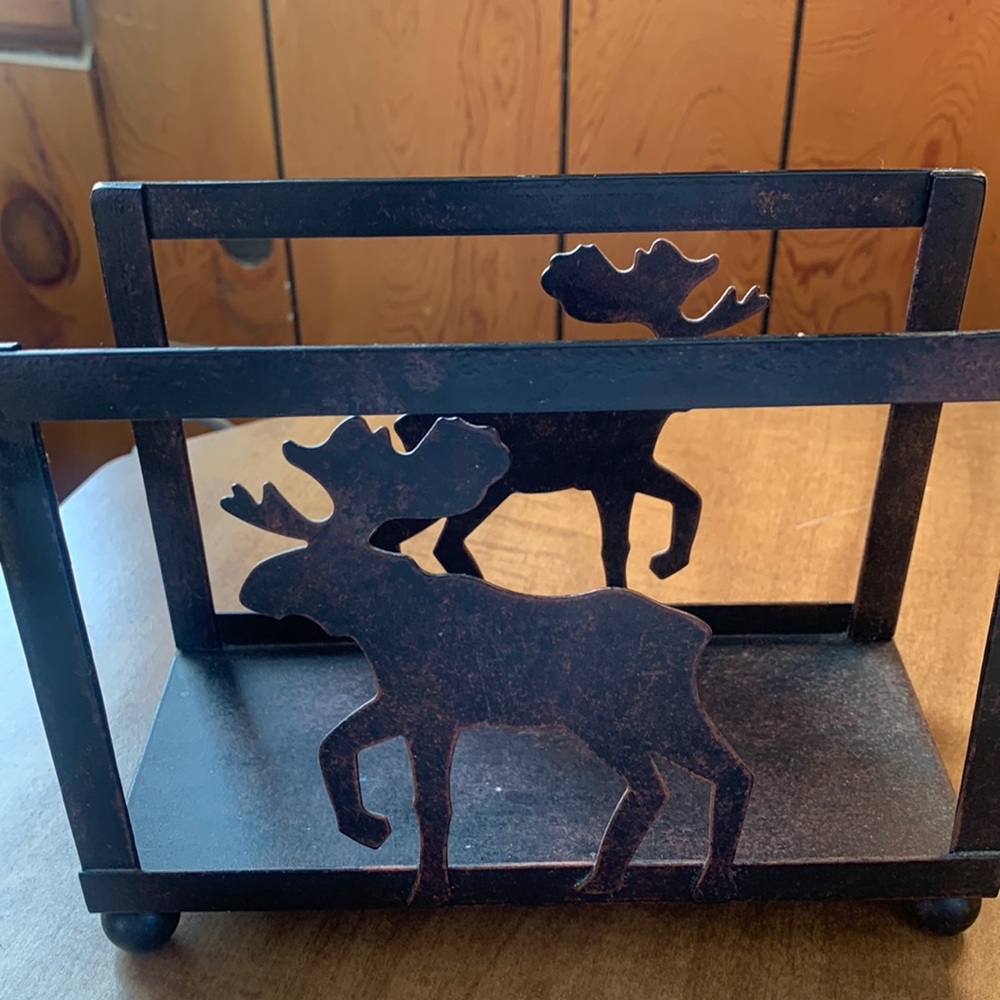 Beautiful black metal napkin holder